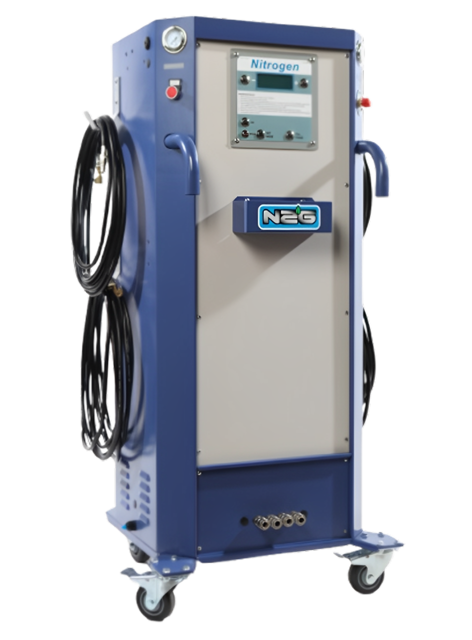 Nitrogen generator machine with attached hoses.